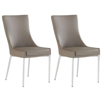 Designer Seat Dining Chair - Set Of 2, Brown