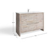Esconde Bath Vanity, Natural Wood, 48", Single Sink, Freestanding
