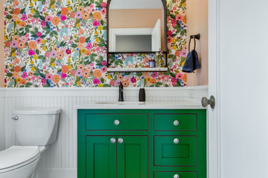 Inspiration for a timeless powder room remodel in Portland