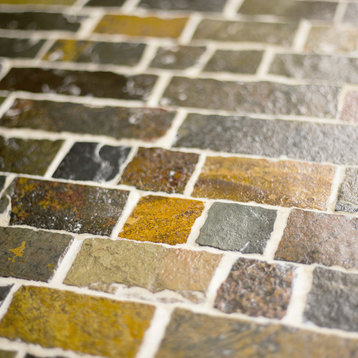 12"x12" Stone Sonora Gray Random Slate Tile Mosaic Backsplash