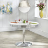 Dining Set, Round Table With Metal Base & Padded Faux Leather Chairs, Multicolor