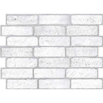 3D Wall Panel Light Gray Faux Brick Design, 23.5 by 17.25 Inch 571OG