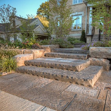 Armour Stone adds grandeur to this front yard