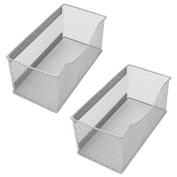 YBM Home Wire Mesh Magnetic Basket, Silver 11"x5.5"x5", 2-Pack