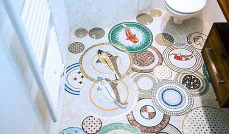 Aufregender Badboden: Kreative Ideen mit Fliesen und Mosaik