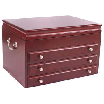 Majestic Jewel Chest, Solid American Cherry Hardwood With Rich Mahogany Finish
