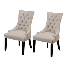 Fortnum Tufted Nailhead Parsons Chairs, Set of 2, Plain Fabric