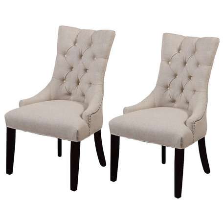 Fortnum Dining Chair, Beige Fabric, Set of 2