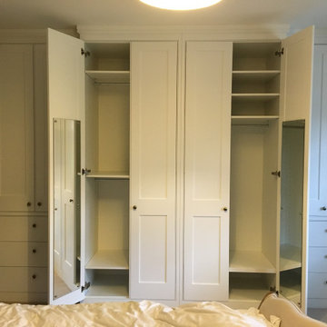 Bromley Master Bedroom Wardrobes showing two opposing full length mirrors on ins