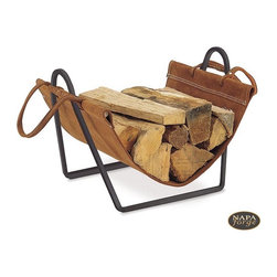 Traditions Wood Holder in Black - Fireplace Accessories