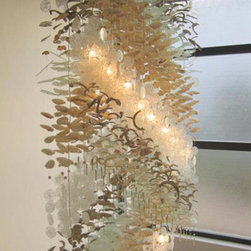 Recycled Sea Glass lighting - Chandeliers