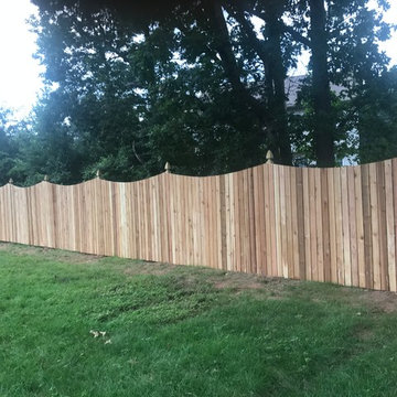 Western Red Cedar Spaced picket fence Concave Top