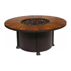 OW Lee 54" Santorini Fire Pit with Gems - Metallic Brown - Fire Pits