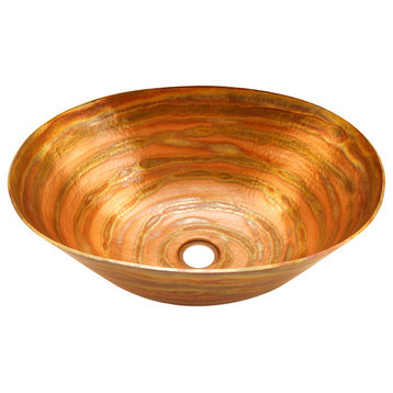 Oval Vessel Bathroom Copper Sink Very Thick Gauge 14