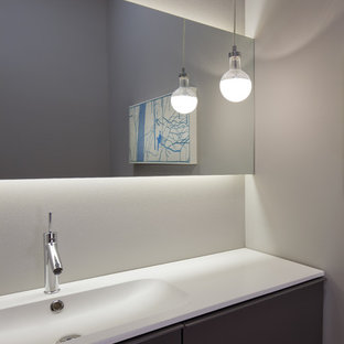 Small minimalist home design photo in Chicago
