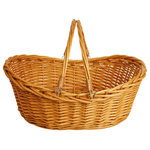 Wald Imports - Brown Willow 19.5" Decorative Storage Basket - Complete your room with one of our wonderful decorative accents. Put the finishing touches to your home d�cor with this beautiful decoratve piece. 19.5� Honey Finish Willow Basket. Honey Stained Willow Basket With Folding Handles. Size: 19.5" X 15" X 6"H, 8" Oah.