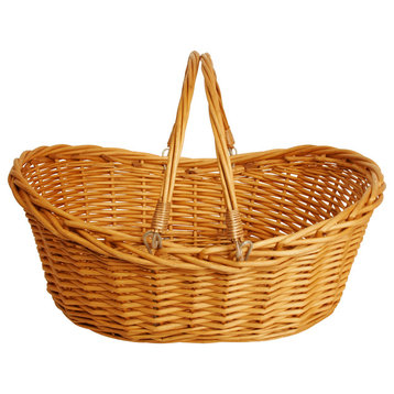 Brown Willow 19.5" Decorative Storage Basket