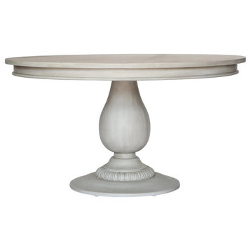 Charlotte Pedestal Table, Aged French Gray