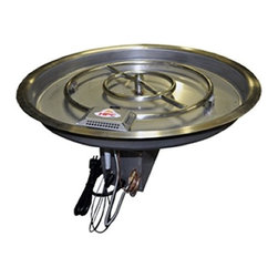 31 Inch Round Bowl Pan Electronic Ignition Fire Pit Kit-Natural Gas - Fire Pit Accessories