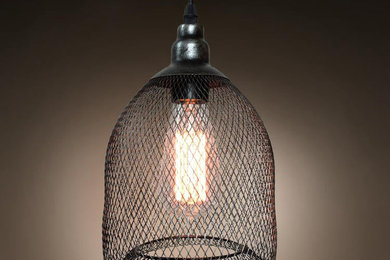 cute Pendant  lamp light metal mesh iron Industrial loft lighting