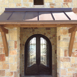 Mediterranean Round Top Wrought Iron Double Door - Front Doors