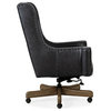 Lily Executive Swivel and Tilt Leather Desk Chair in Black by Hooker Furniture