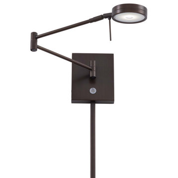 P4308 George'S Reading Room-Puck 1-Light Swing Arm Wall Sconce, Copper Bronze Pa