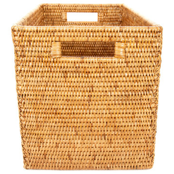 Artifacts Rattan Storage Box With Handles, Legal File, Honey Brown