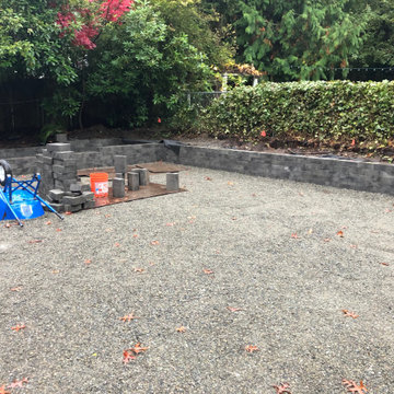 Bocce Ball Court, Pond, Granite Rocks and Dimensonal Flagstone