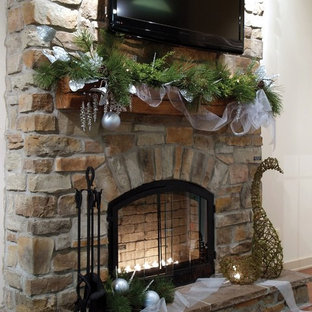 Stone Veneer Fireplace Houzz