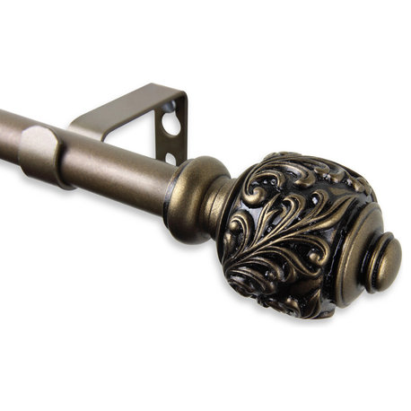 Tilly Curtain Rod, Antique Brass, 28-48"