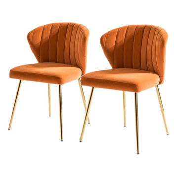 Milia Dining Chair, Set of 2, Orange