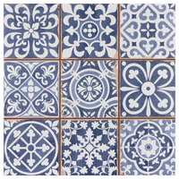 SomerTile Faenza Ceramic Floor and Wall Tile, Azul