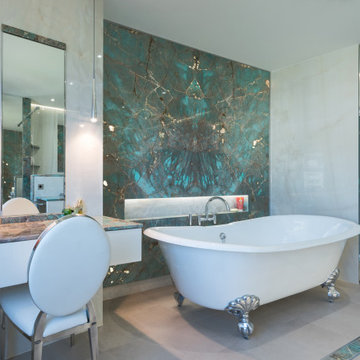 Salle de bain en marbre Amazonite