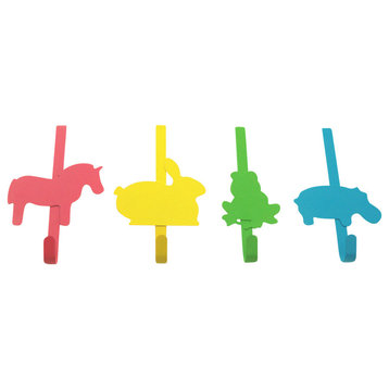 Colorful Animals The Door Hooks, Set of 4