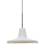 Besa Lighting - Besa Lighting 1XT-MODUSWH-LED-BR Modus - One Light Pendant with Flat Canopy - Our classically RLM-shaped Modus natural mini pendant is equipped with a cement-based shade, while concealing a focused light source for effective task lighting. Produced from natural elements and industrially inspired, this pendant offers a look that will easily merge into the recent urban decorating trend. The 12V cord pendant fixture is equipped with a 10' braided coaxial cord with teflon jacket and a low profile flat monopoint canopy. These stylish and functional luminaries are offered in a beautiful brushed Bronze finish.  Canopy Included: TRUE  Shade Included: TRUE  Cord Length: 120.00  Canopy Diameter: 5 x 5 x 0Modus One Light Pendant with Flat Canopy White ShadeUL: Suitable for damp locations, *Energy Star Qualified: n/a  *ADA Certified: n/a  *Number of Lights: Lamp: 1-*Wattage:35w MR16 Halogen bulb(s) *Bulb Included:Yes *Bulb Type:MR16 Halogen *Finish Type:Bronze