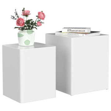 White nesting table mdf side table living room end table