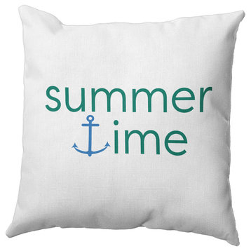 Summer Time Anchored Polyester Indoor Pillow, Kelly Green, 20"x20"