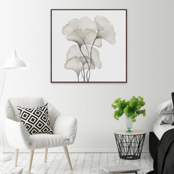 "Ginkgo Biloba Leaves" Floater Framed Painting Print on Canvas