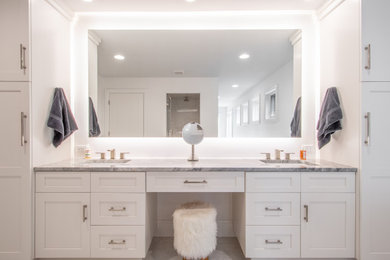 Minimalist master bathroom photo in Other with granite countertops
