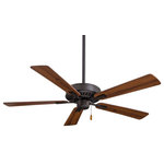 Minka Aire - Minka Aire F556-ORB, Contractor Plus - 52" Ceiling Fan - 52`` 5-Blade Ceiling Fan in Oil Rubbed Bronze Finish with Reversible Medium Maple or Dark Walnut Blades