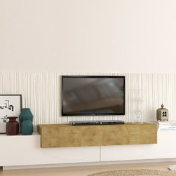 Italian TV Stand Azimut | White & Natural Oak - $925 - Entertainment Centers And Tv Stands