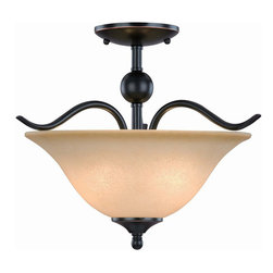 Door Corner - Oil Rubbed Bronze Semi-Flush Mount Ceiling Light Fixture - Flush-mount Ceiling Lighting
