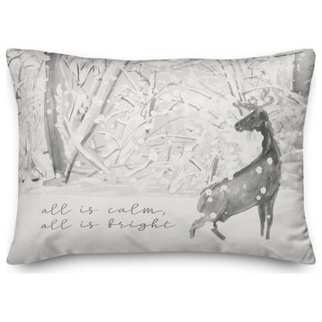 All is Calm All is Bright 20x14 Indoor/Outdoor Pillow