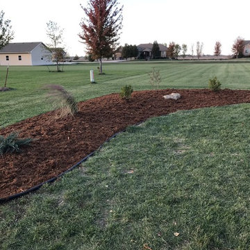 Minimal budget friendly flowerbed install