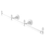 Allied Brass - Waverly Place 3 Arm Guest Towel Holder, Matte White - This elegant wall mount towel holder adds style and convenience to any bathroom decor. The towel holder features three sections to keep a set of hand towels easily accessible around the bathroom. Ideally sized for hand towels and washcloths, the towel holder attaches securely to any wall and complements any bathroom decor ranging from modern to traditional, and all styles in between. Made from high quality solid brass materials and provided with a lifetime designer finish, this beautiful towel holder is extremely attractive yet highly functional. The guest towel holder comes with the 22.5 inch bar, two wall brackets with finials, two matching end finials, plus the hardware necessary to install the holder.