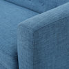 GDF Studio Carol Button Back Mid Century Fabric Modern Loveseat, Muted Blue