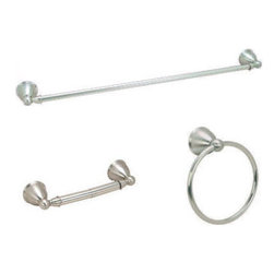 Designers Impressions - Astor Series 3 Piece Satin Nickel Bathroom Hardware Set - Towel Bars