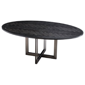 Oval Charcoal Dining Table | Eichholtz Melchior