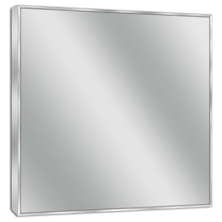 Head West Brushed Nickel and Chrome Framed Beveled Mirror - 30x36